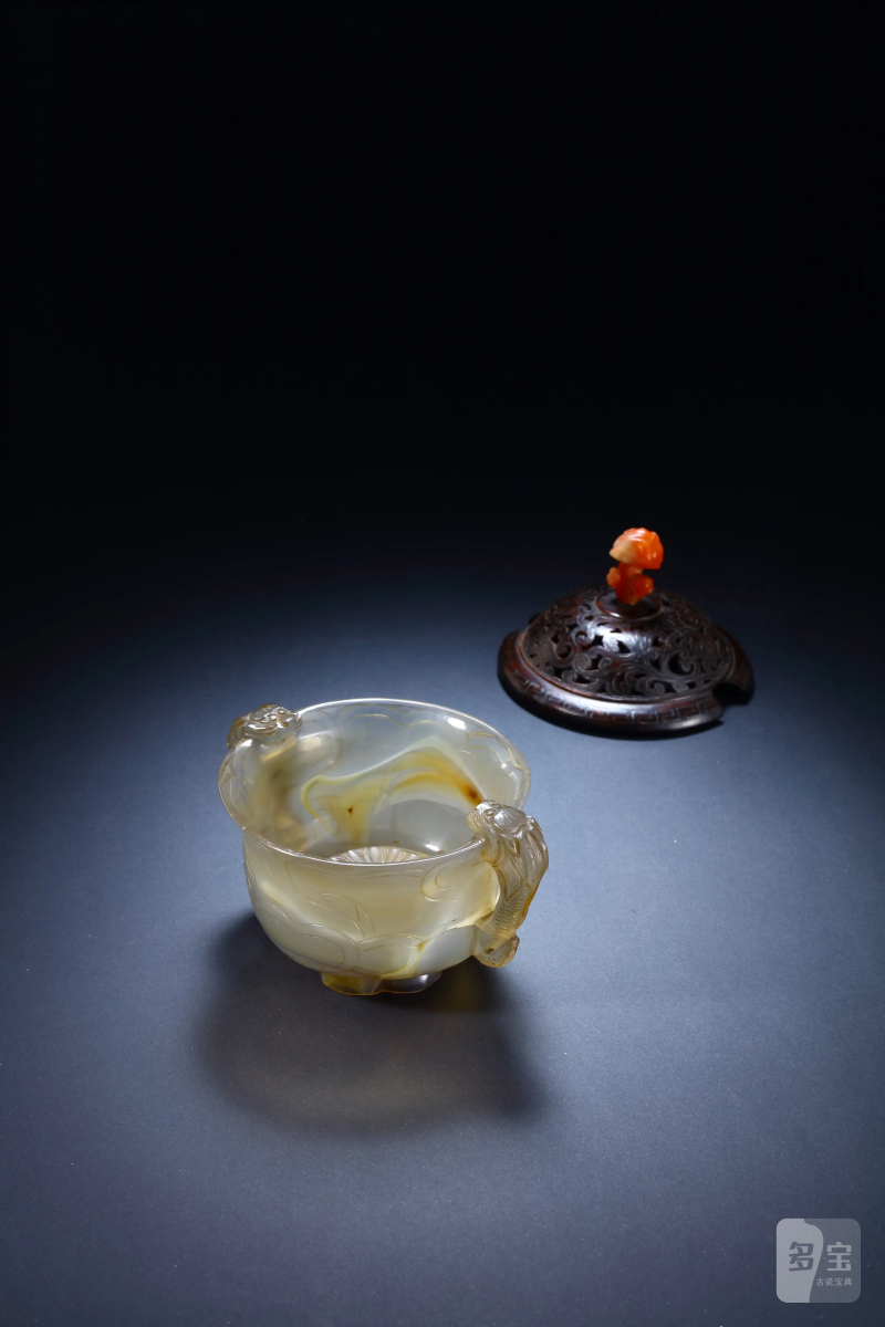 明玛瑙摩羯鱼耳杯 - 图2